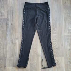 Peony Black Lace Up Pants Size Medium